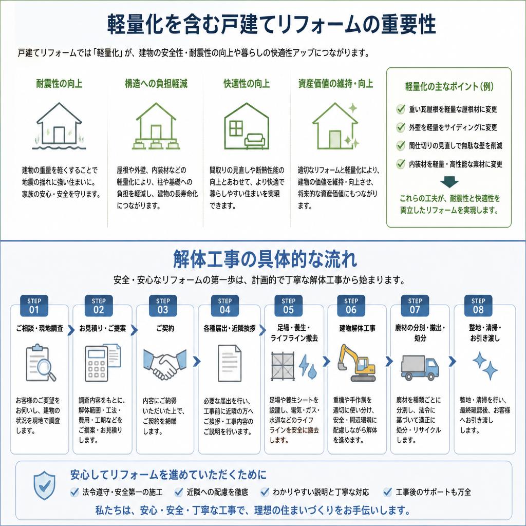 戸建てリフォームの重要性と解体工事の流れ