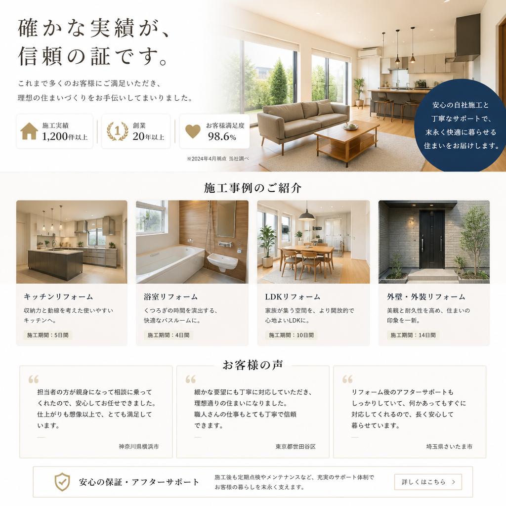 4. 施工の実績とお客様の声