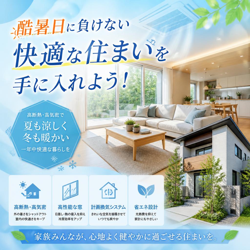 酷暑日に負けない快適な住まいを手に入れよう！