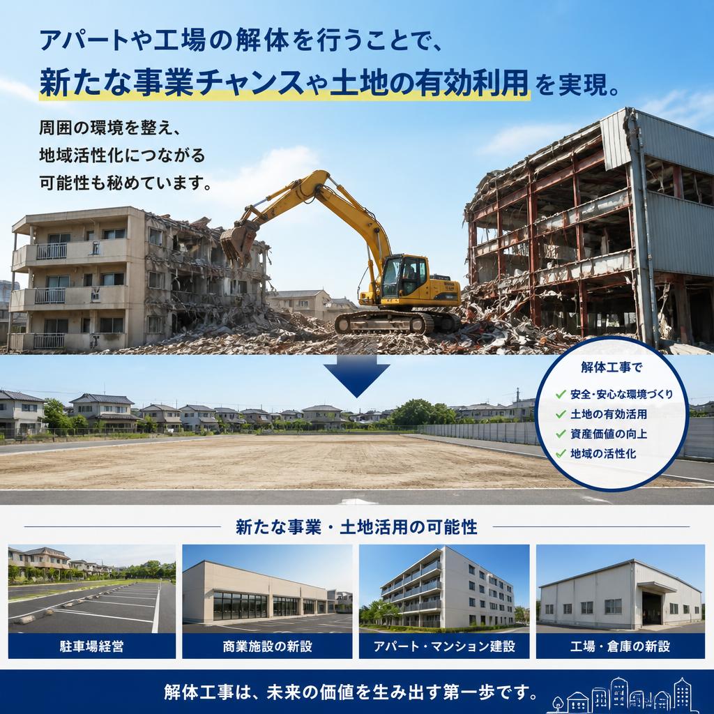アパート・工場の解体のメリット