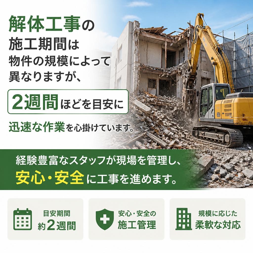 施工期間の目安と安心感