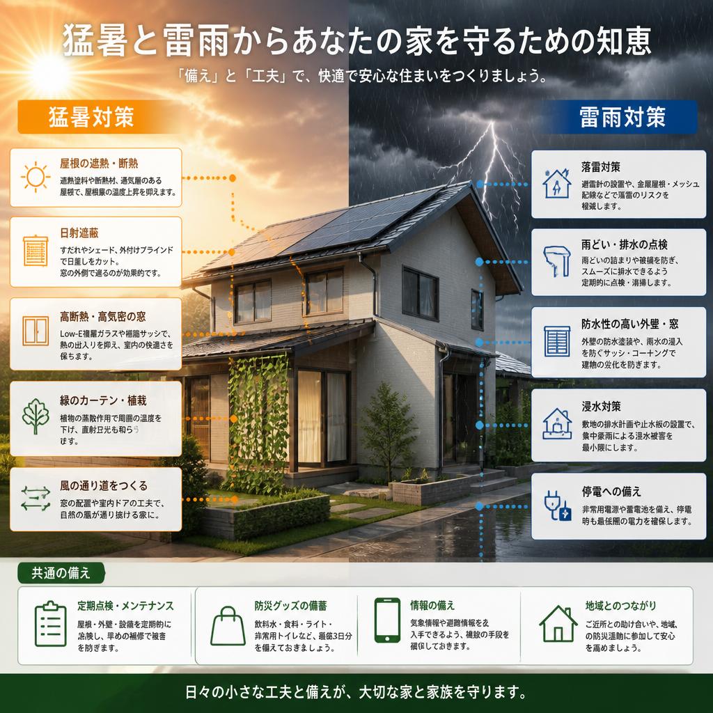 猛暑と雷雨からあなたの家を守るための知恵