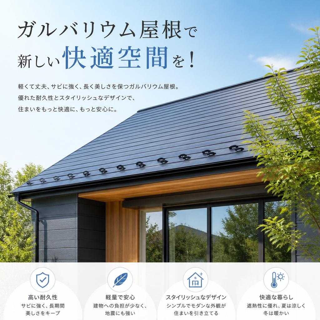 ガルバリウム屋根で新しい快適空間を！