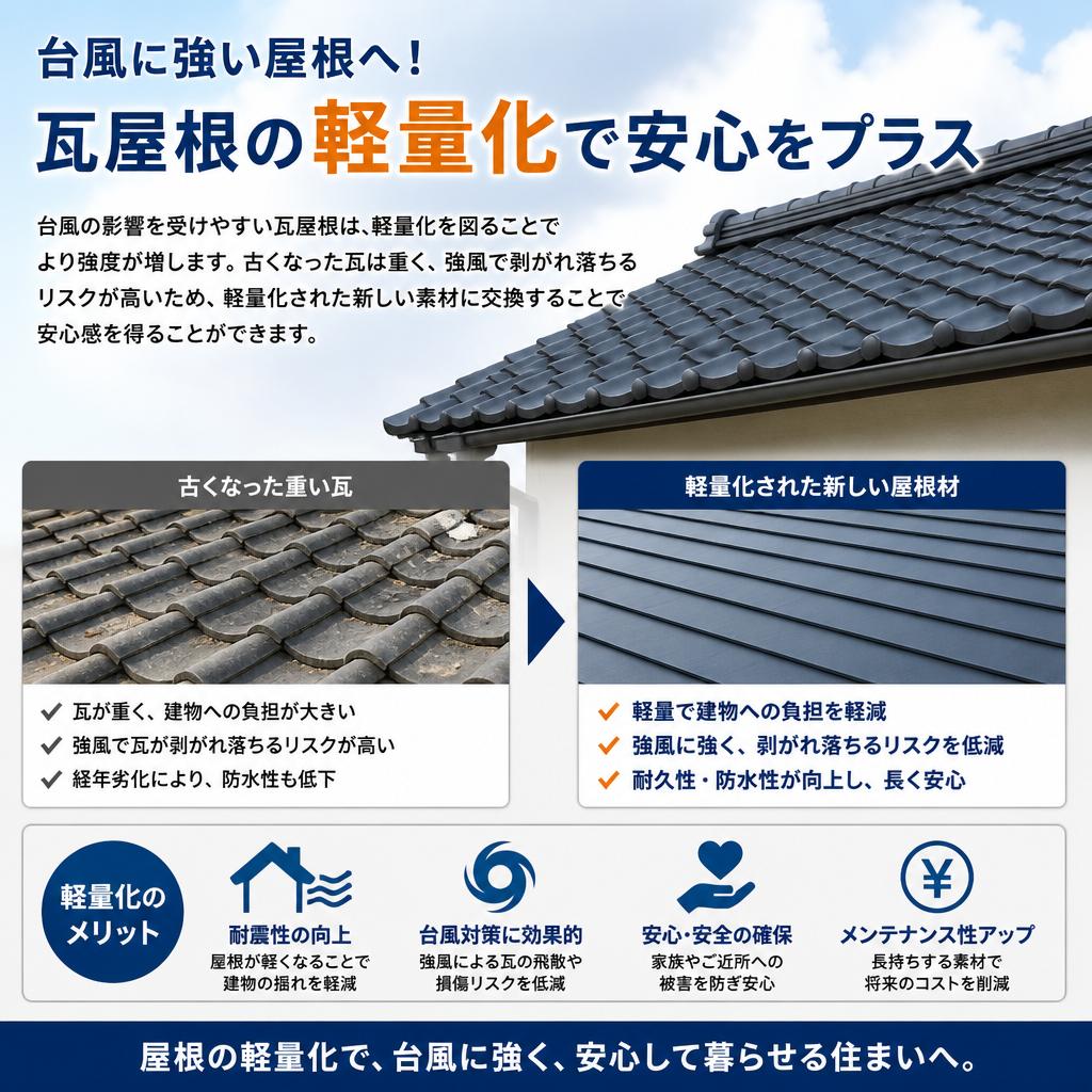 台風対策として必要な瓦屋根リフォーム