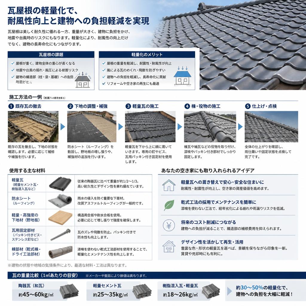 軽量化のメリットと施工方法