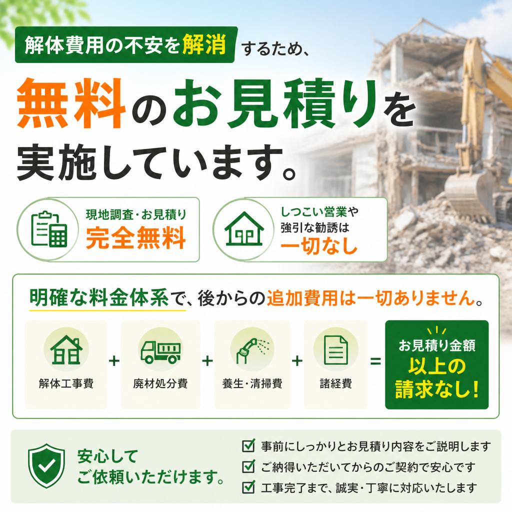 4. 無料でのお見積りと透明な料金