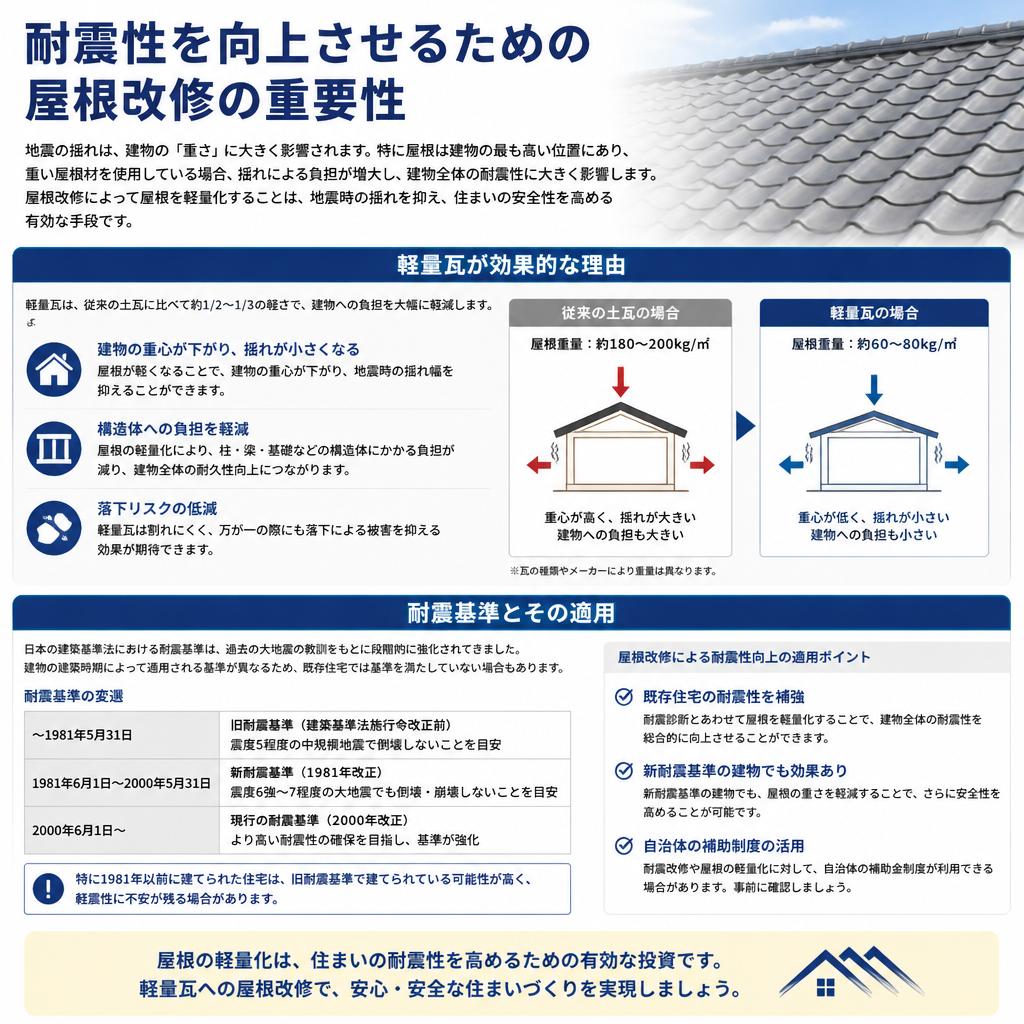 耐震性を考えた屋根改修