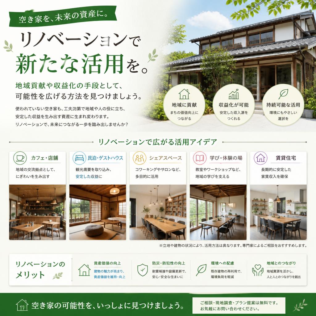 空き家対策：活用法を探る