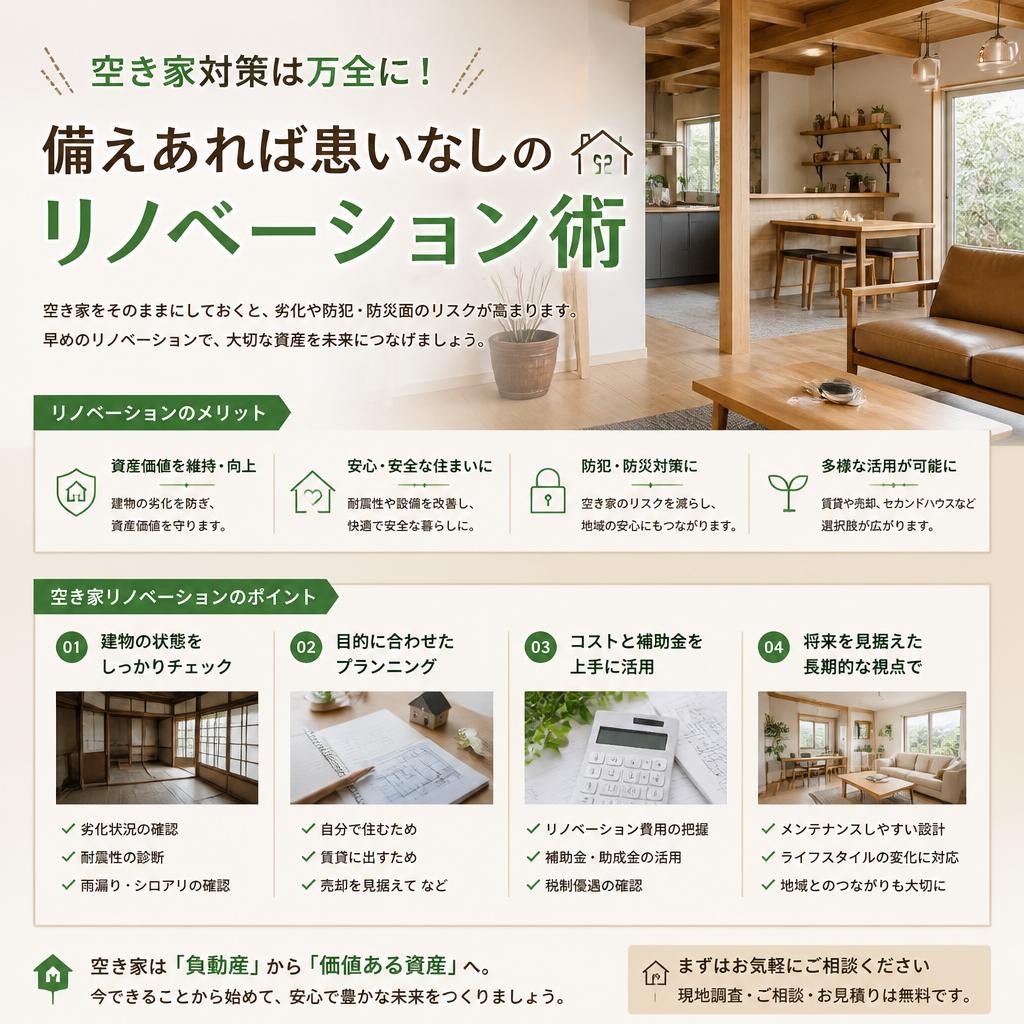 空き家対策は万全に！備えあれば患いなしのリノベーション術