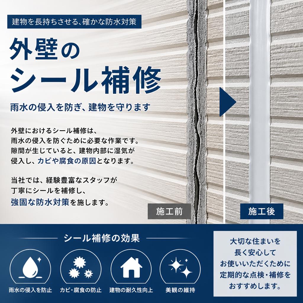 シール補修で隙間をゼロに