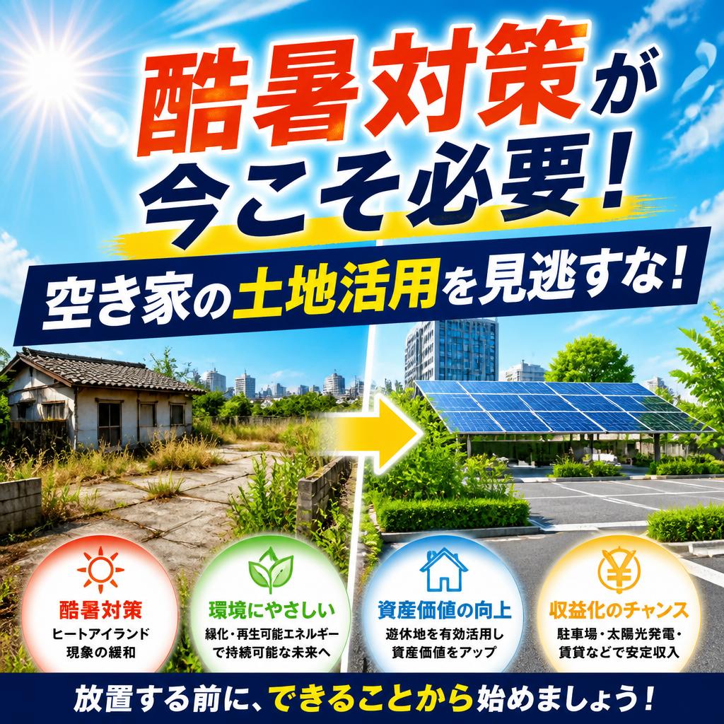 酷暑対策が今こそ必要、空き家の土地活用を見逃すな！