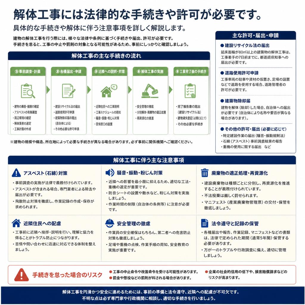 解体工事の流れと注意点