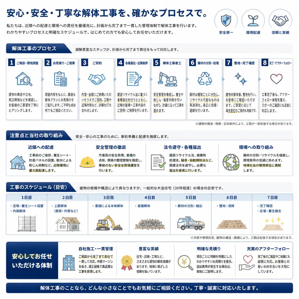 戸建て解体工事の流れ