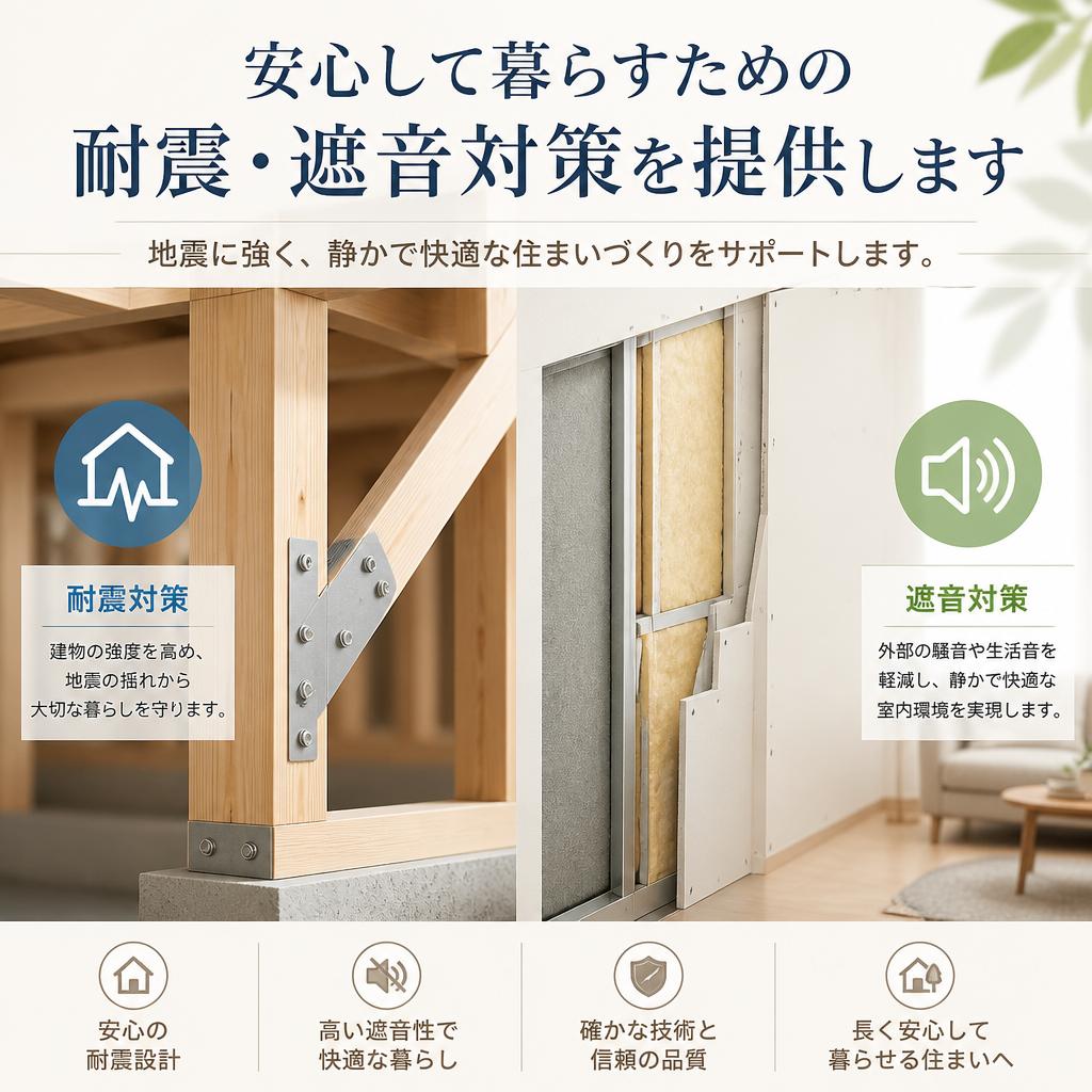 安心して暮らすための耐震・遮音対策を提供します