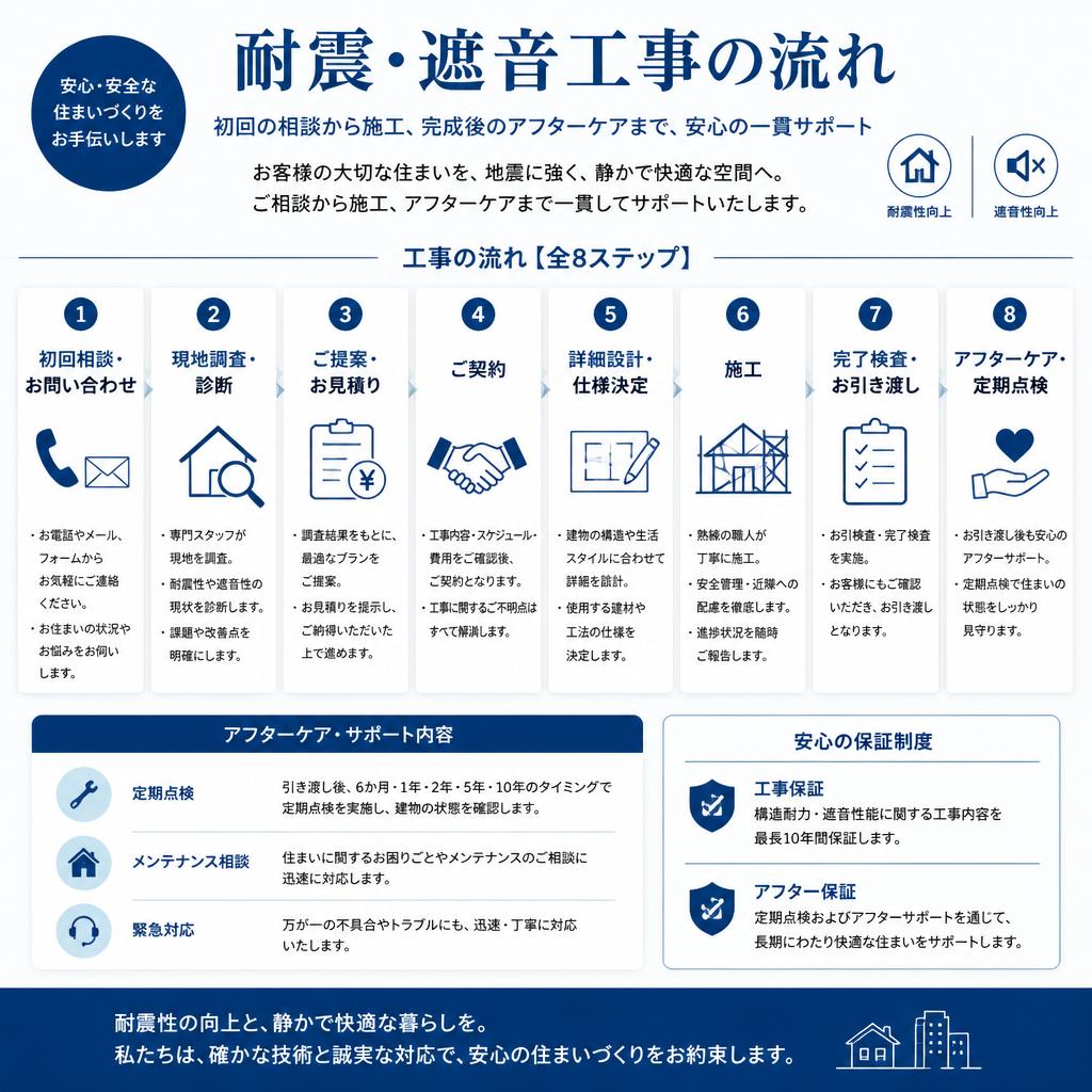 耐震・遮音工事の施工プロセス