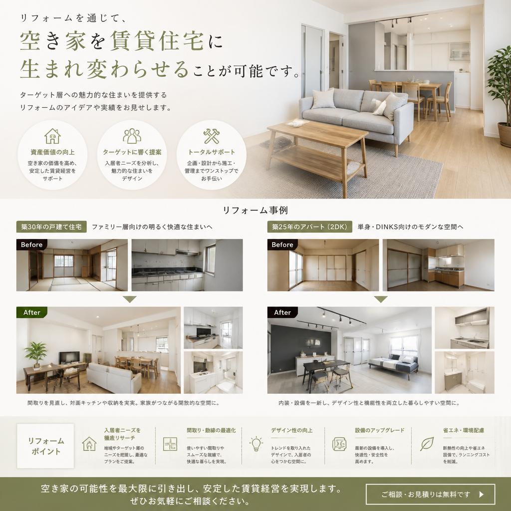 リフォームで空き家が生まれ変わる