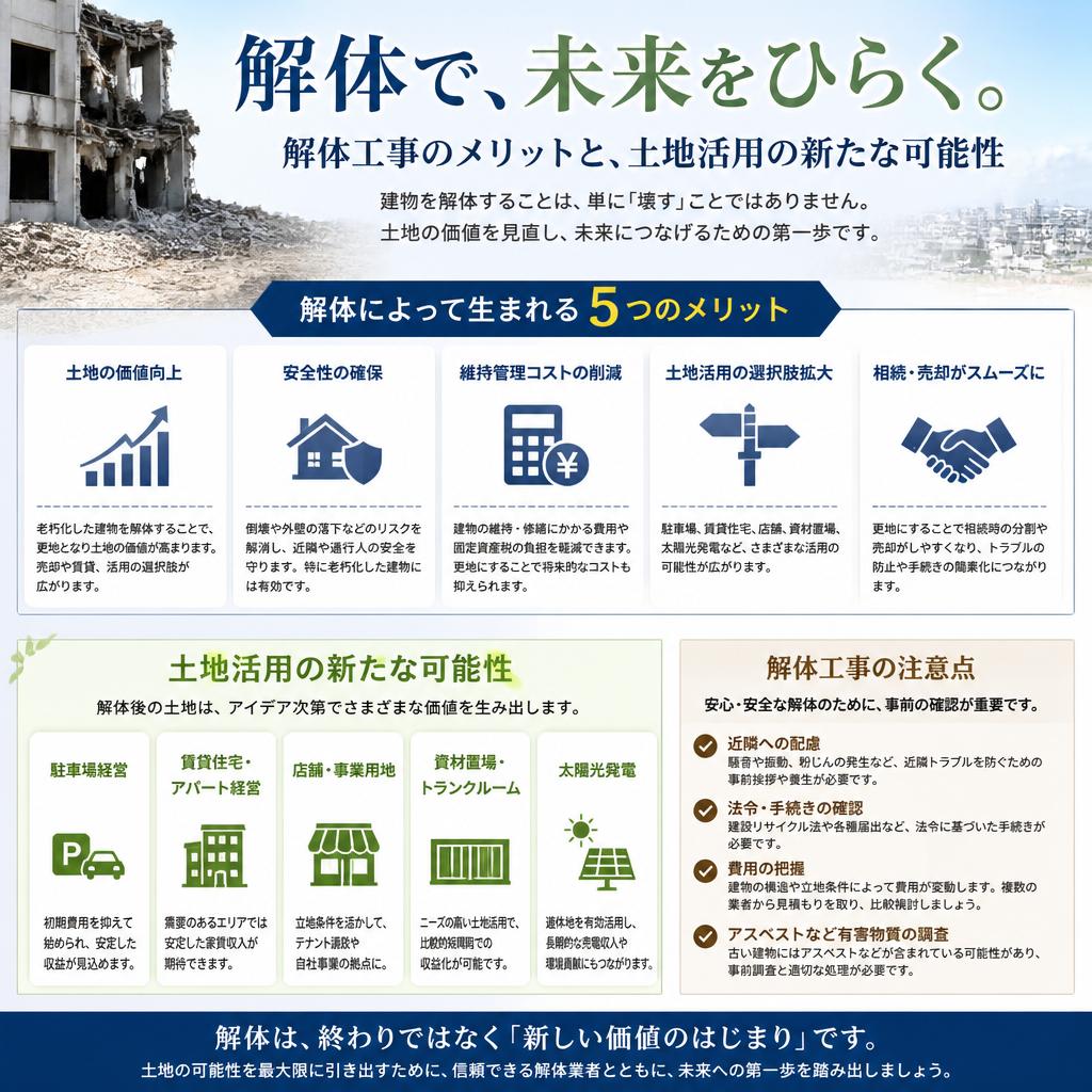 解体工事のメリットとデメリット