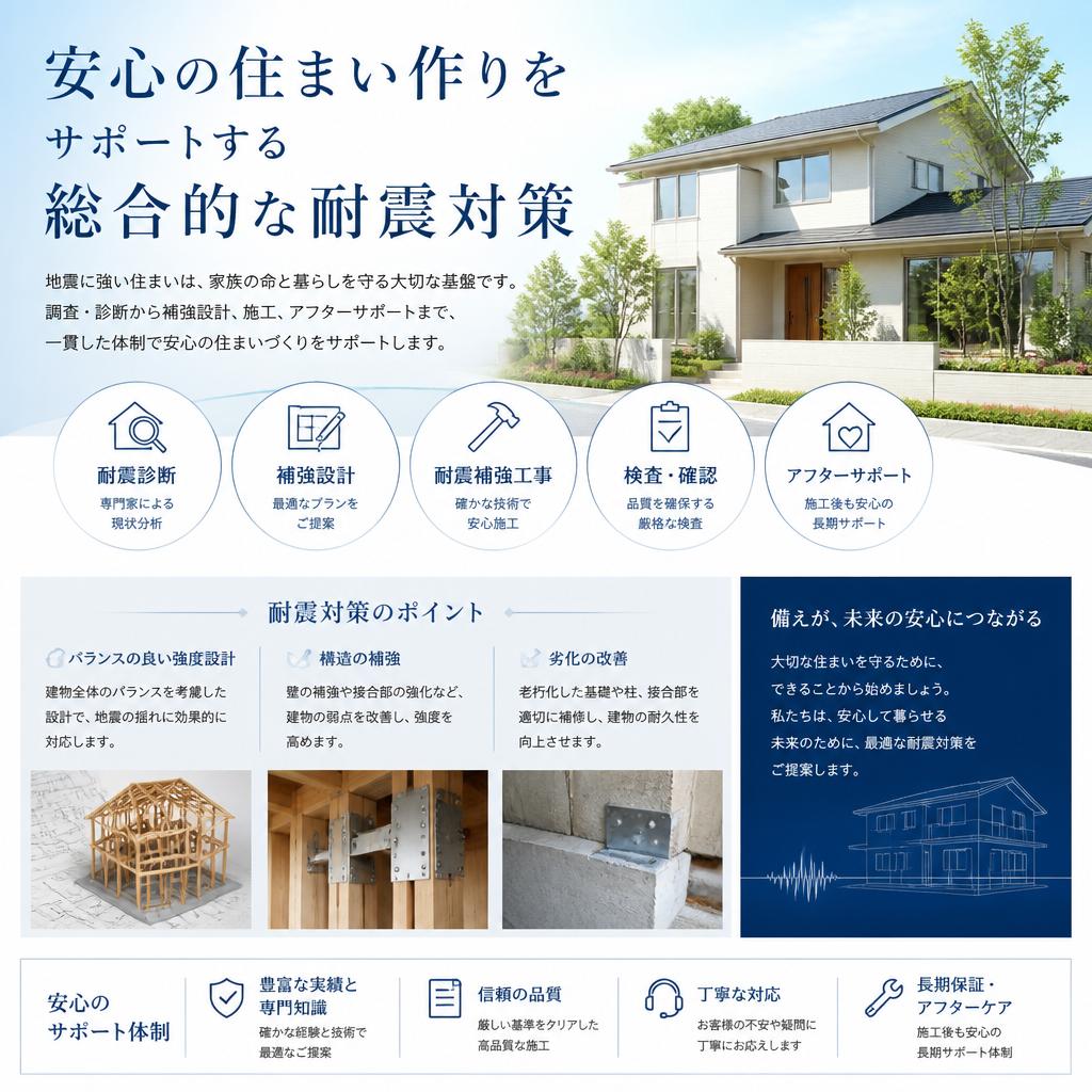 安心の住まい作りをサポートする総合的な耐震対策