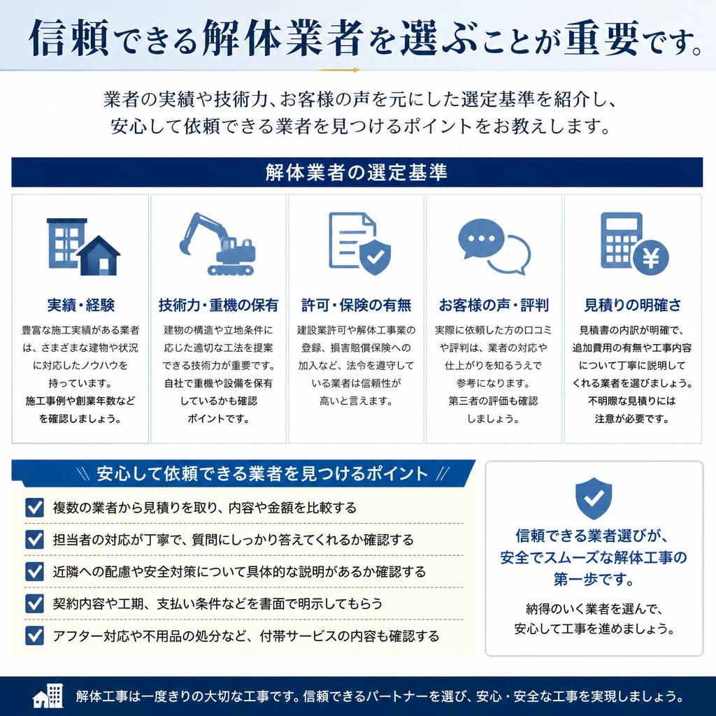 解体業者の選び方