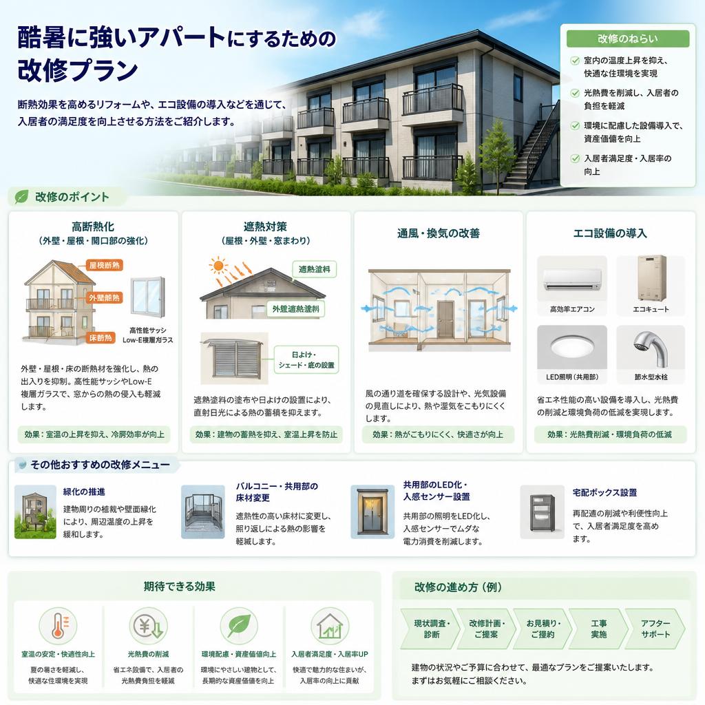 気候に対応したアパートの改修プラン