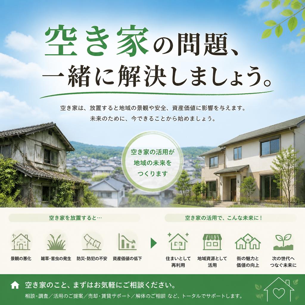 空き家の問題、一緒に解決しましょう。