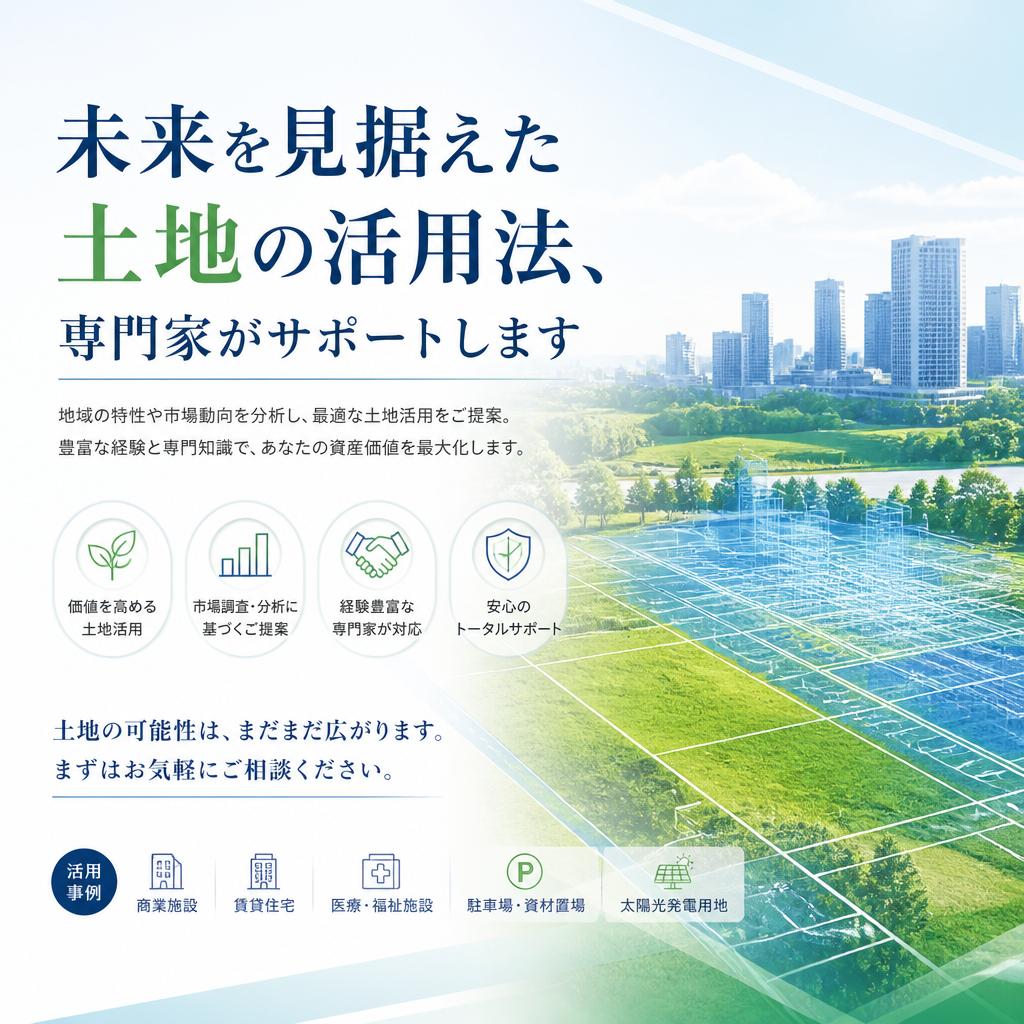 未来を見据えた土地の活用法、専門家がサポートします