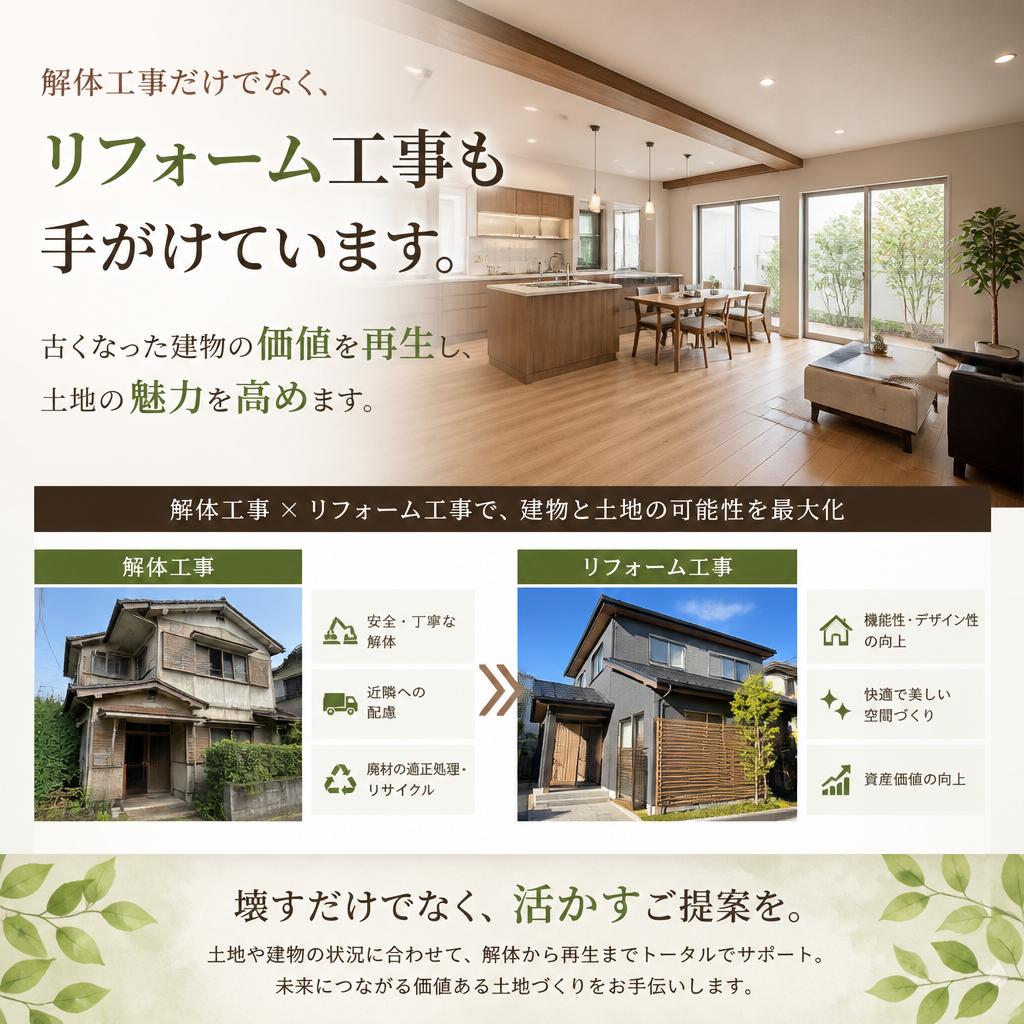 リフォームで土地価値を向上