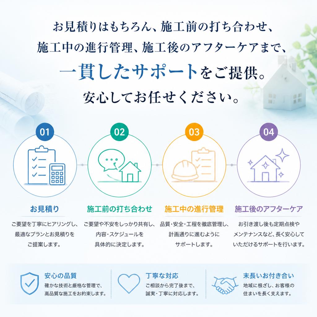 初回相談からアフターケアまで