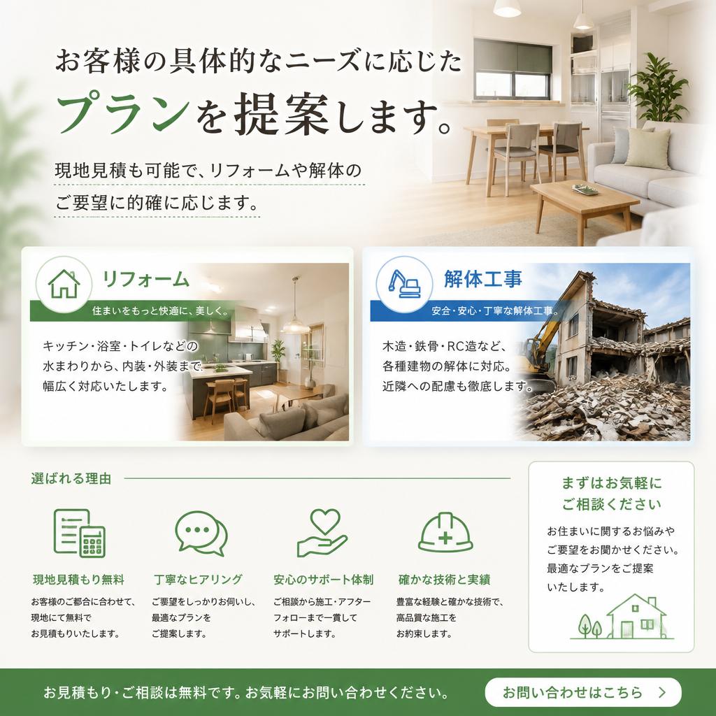 個別相談で具体的なプランを提案