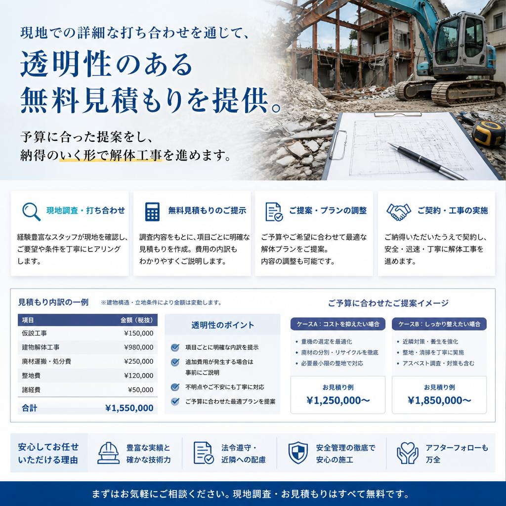 安心の無料見積もり