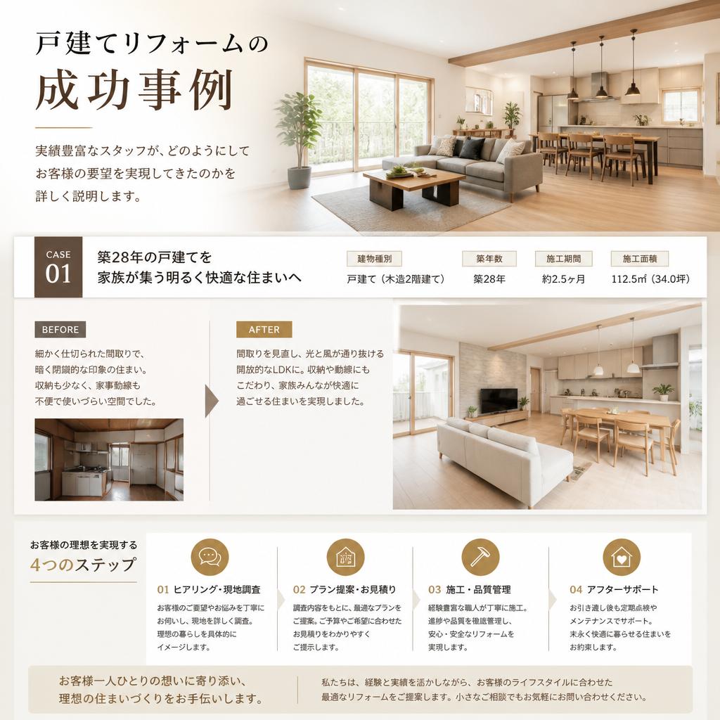 戸建てリフォームの実績