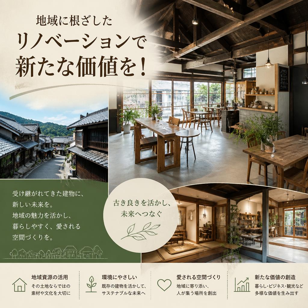 地域に根ざしたリノベーションで新たな価値を！