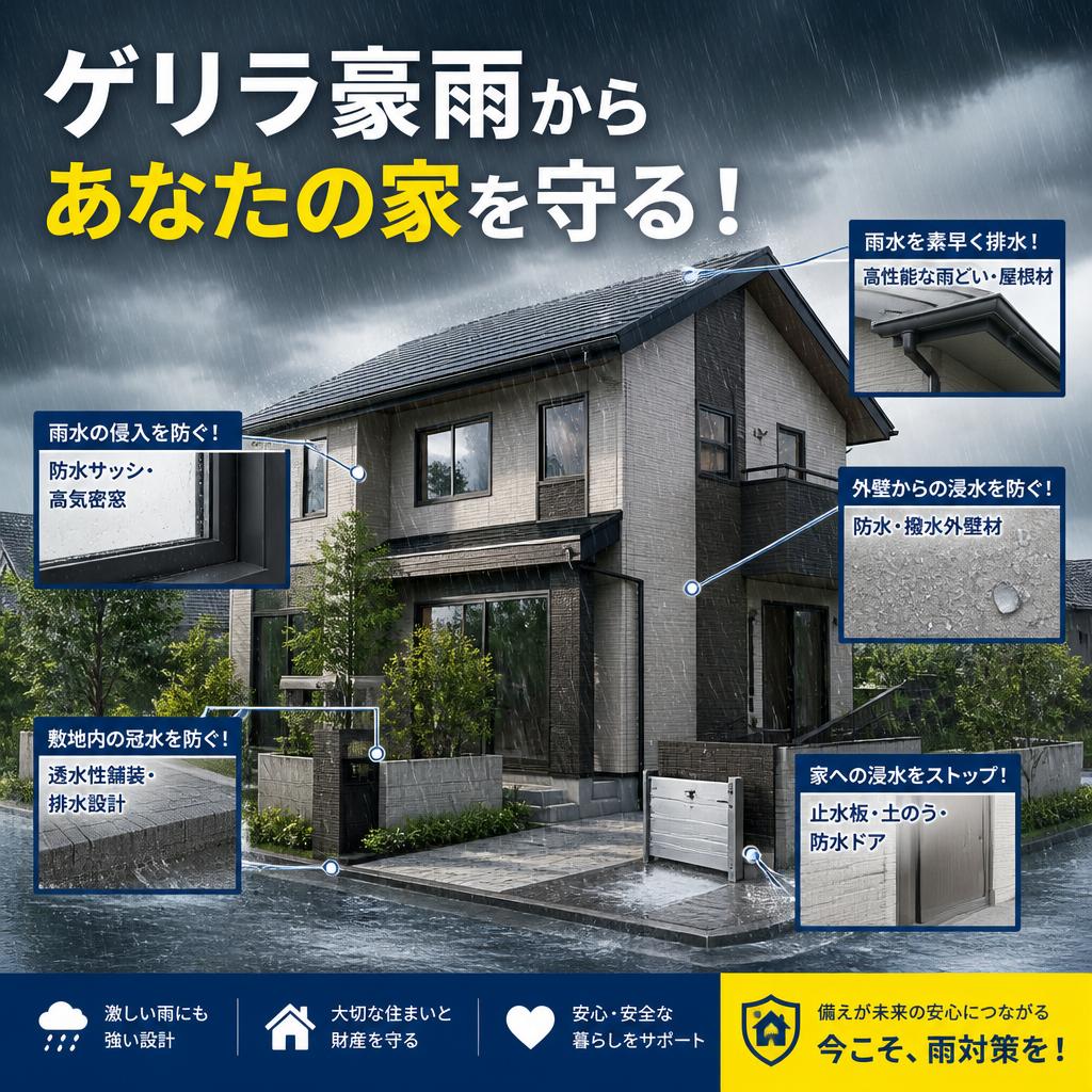 ゲリラ豪雨からあなたの家を守る！