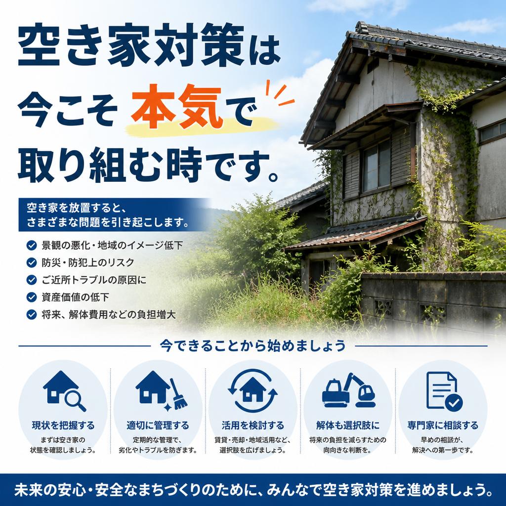 空き家対策は今こそ本気で取り組む時です。