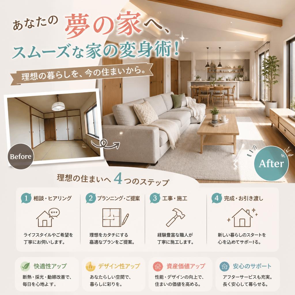 あなたの夢の家へ、スムーズな家の変身術！