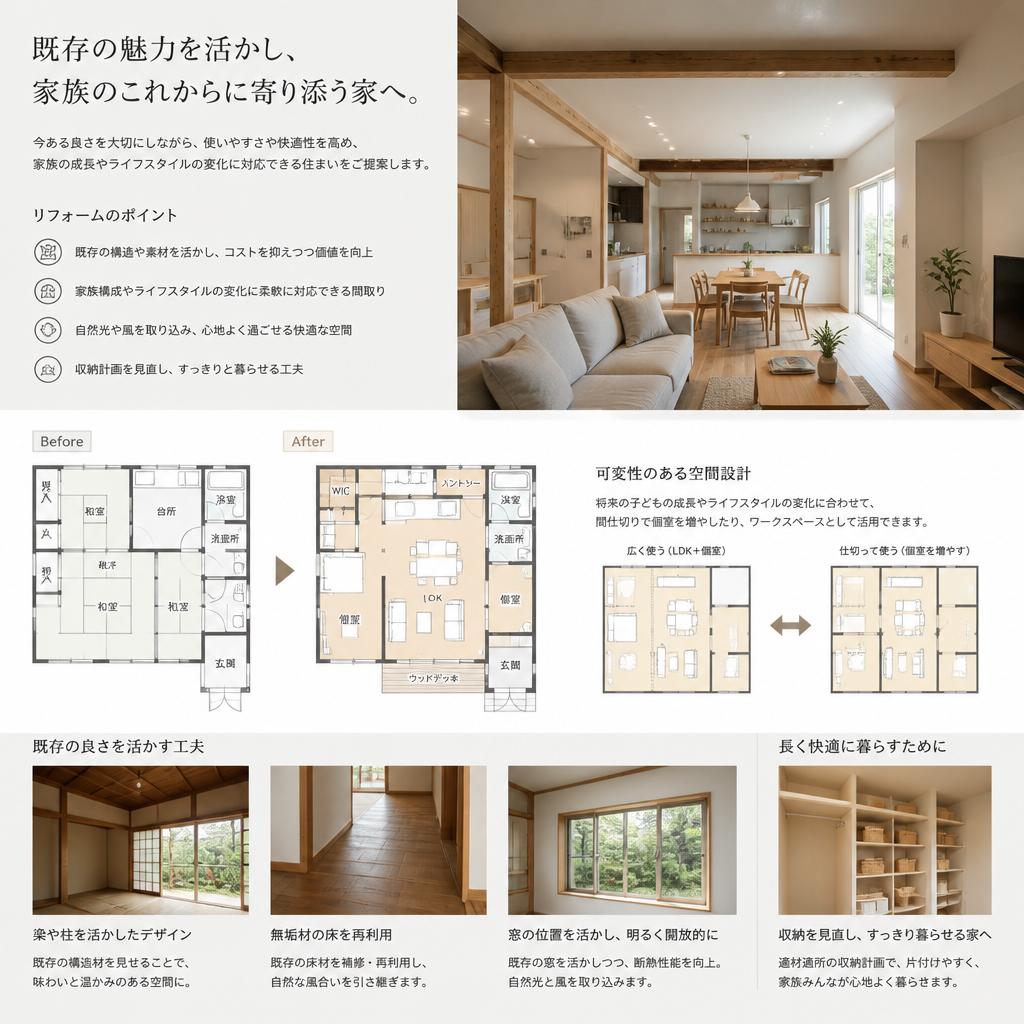 戸建てリフォーム – あなたのライフスタイルに合わせて