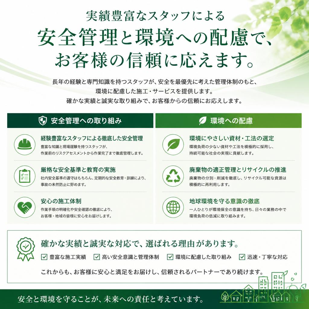安心・安全な施工