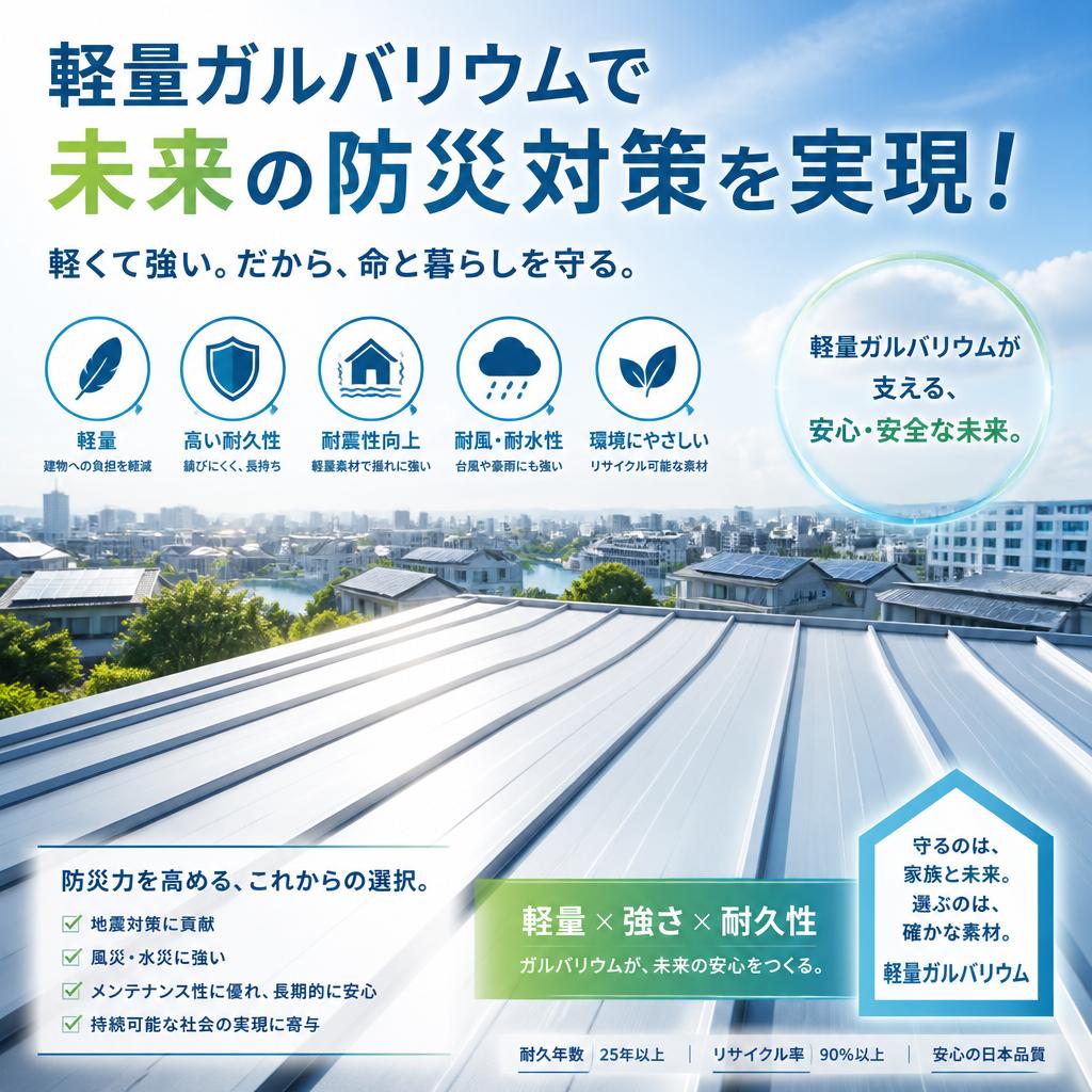 軽量ガルバリウムで未来の防災対策を実現！