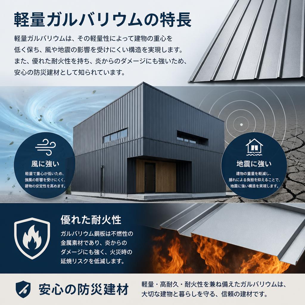 軽量ガルバリウムの防災効果