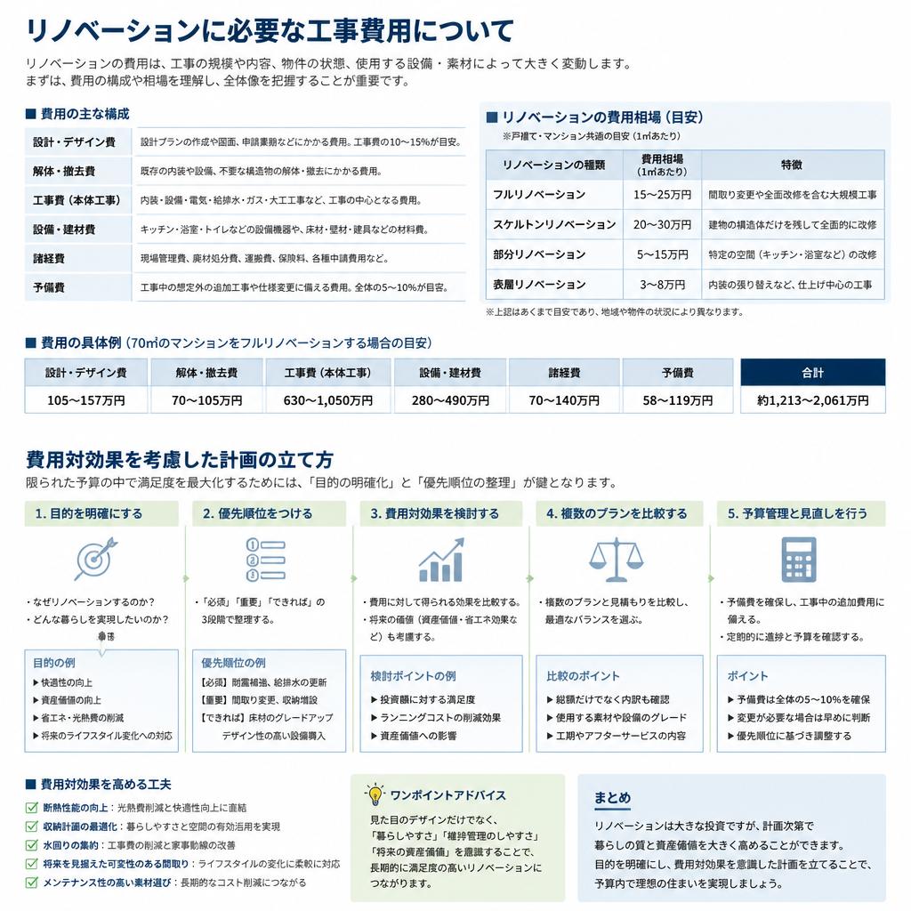 工事費用の目安と特徴