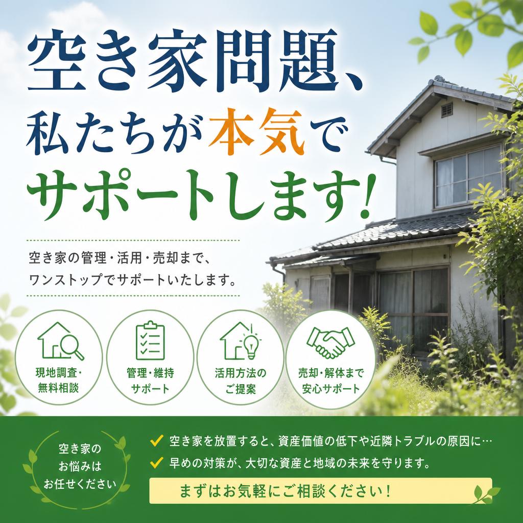 空き家問題、私たちが本気でサポートします!