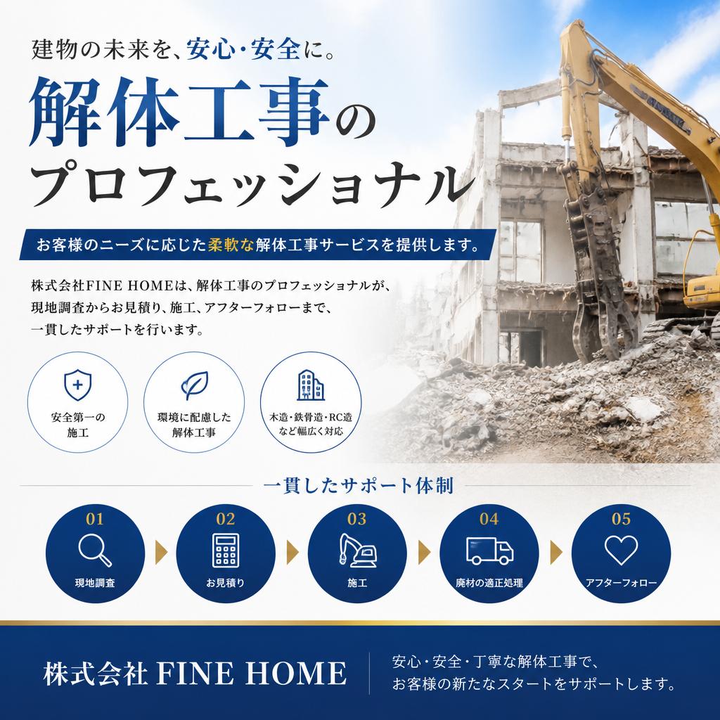 FINE HOMEの解体工事サポート内容