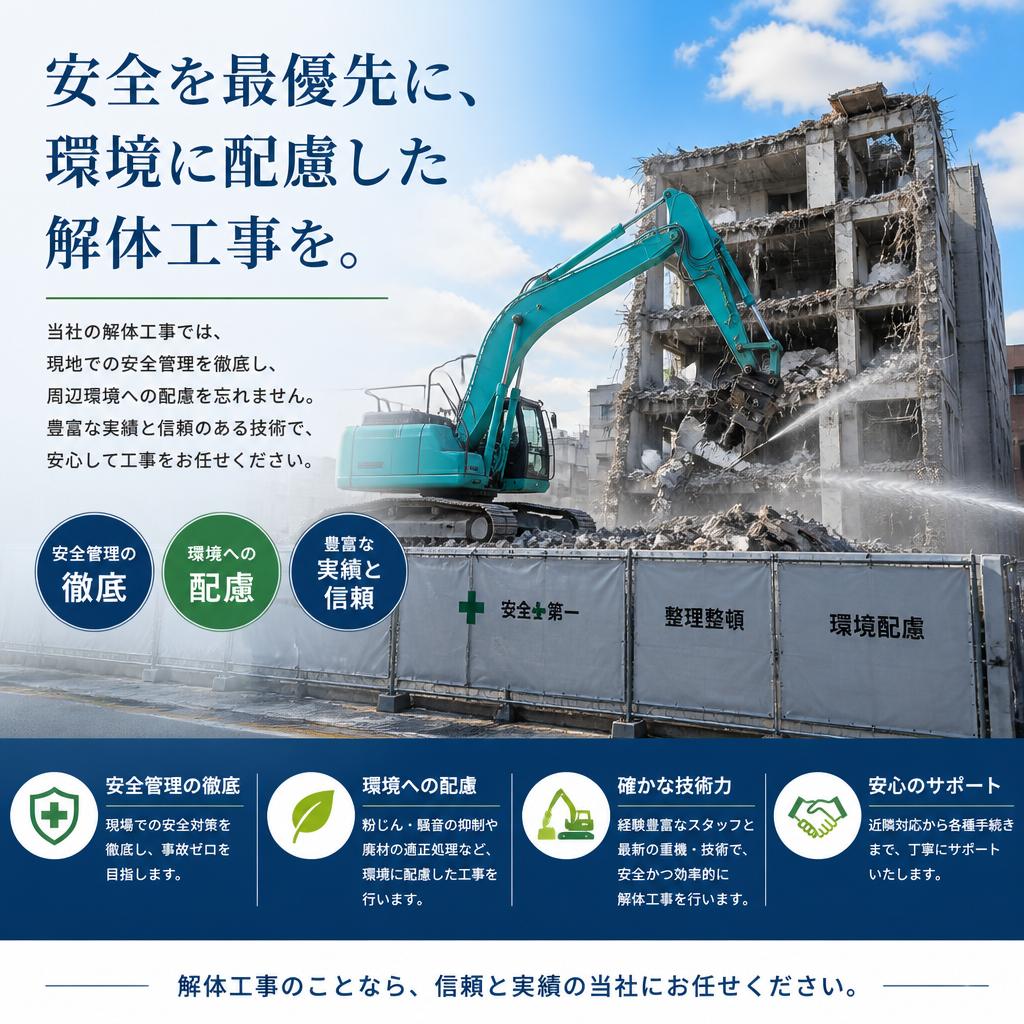 解体工事の安心と安全