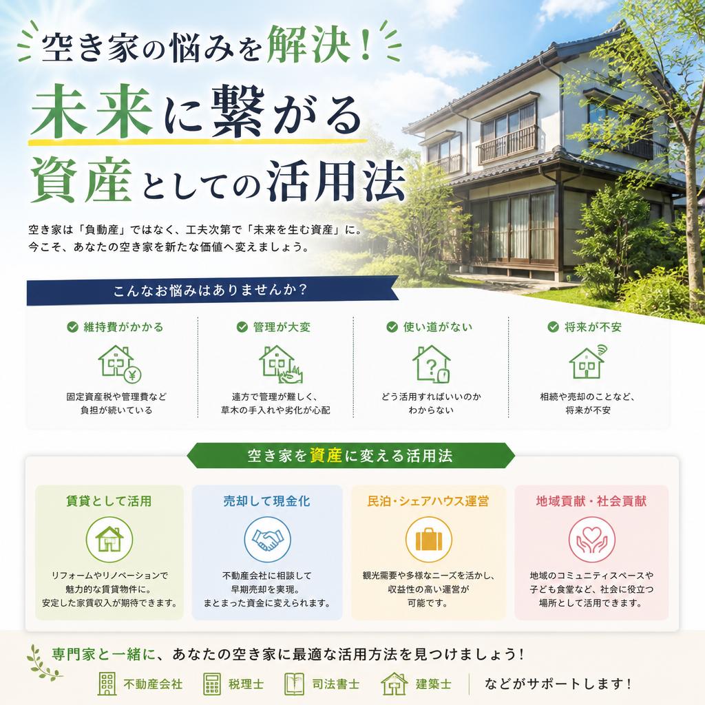 空き家の悩みを解決！未来に繋がる資産としての活用法