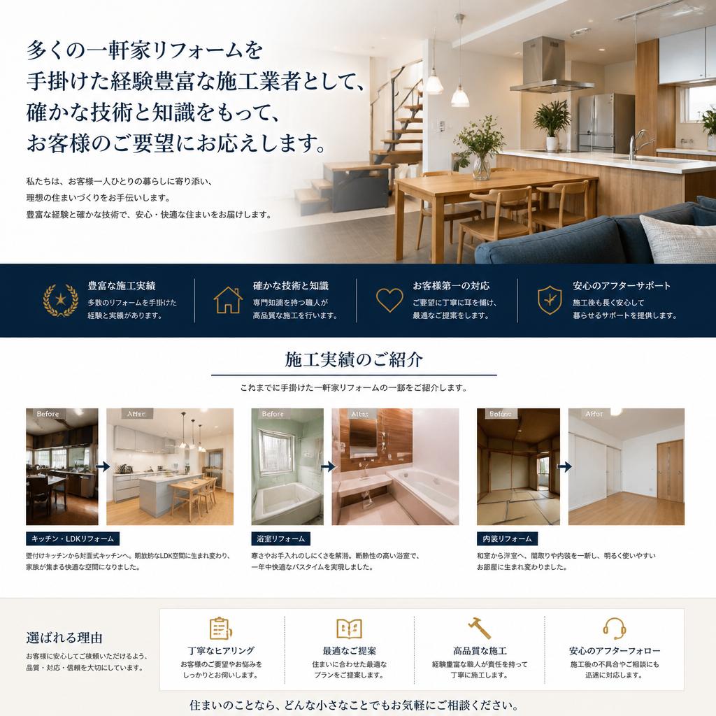 実績と信頼のある施工業者