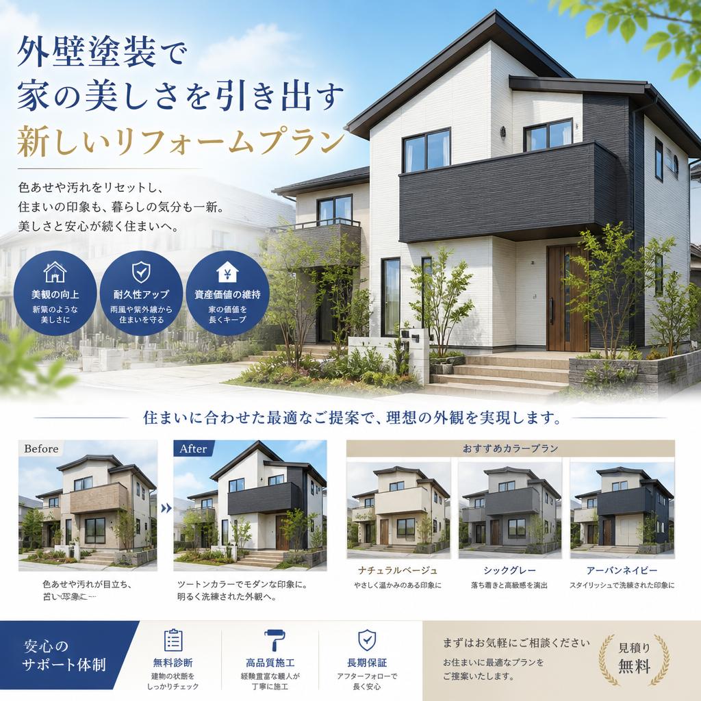 外壁塗装で家の美しさを引き出す新しいリフォームプラン