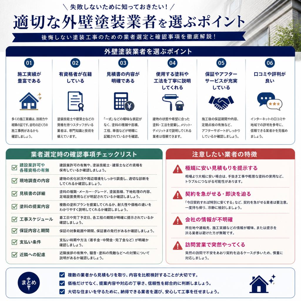 信頼できる外壁塗装業者の選び方