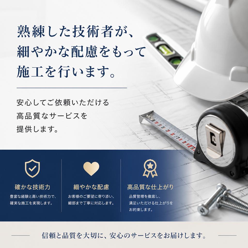高品質な施工と丁寧な作業