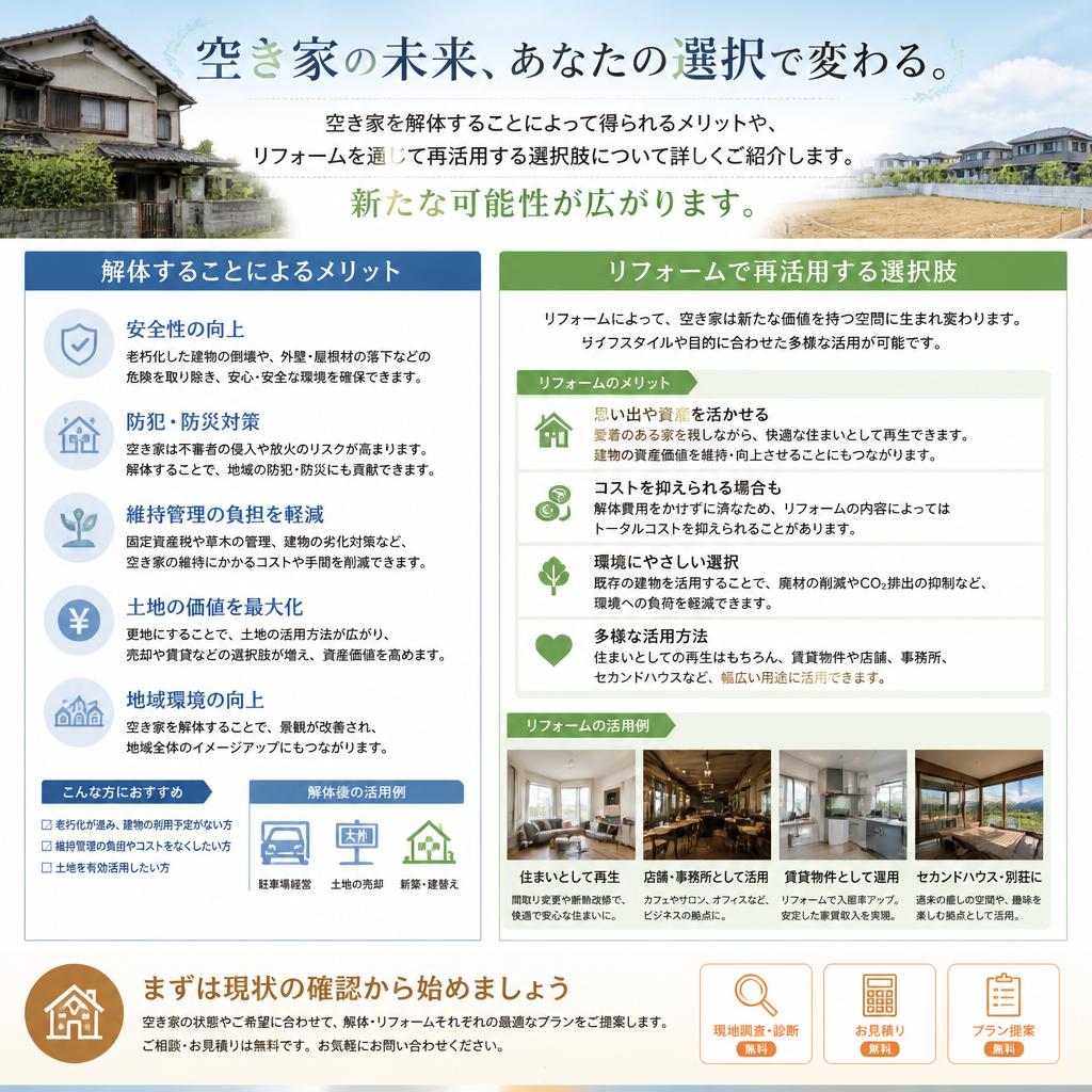 解体工事とリフォームのメリット