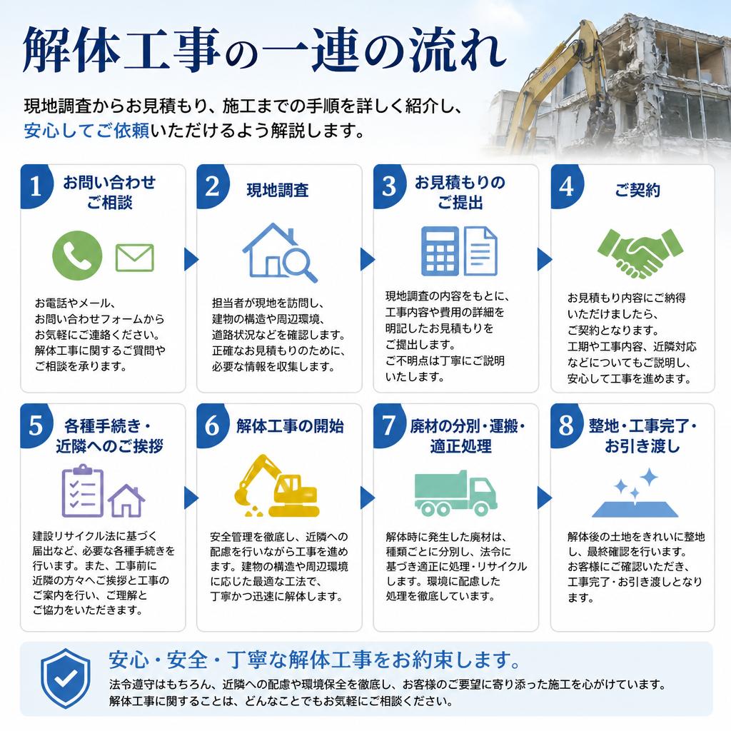 解体工事の流れ
